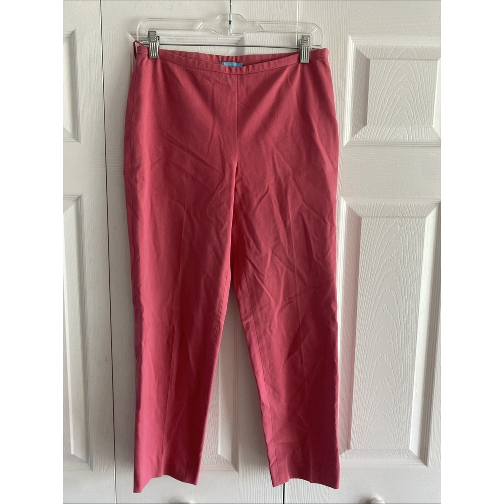 J.McLaughlin Side Zip Ankle Pants Womens Size 4 Pink Coral Stretch Cotton Blend